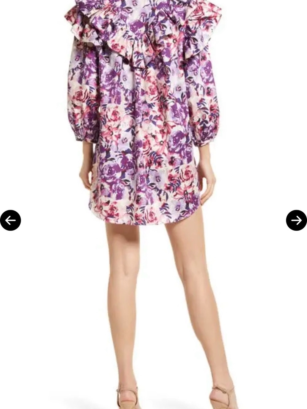 Floral Print Ruffle Shift Dress - Picture 2 of 5